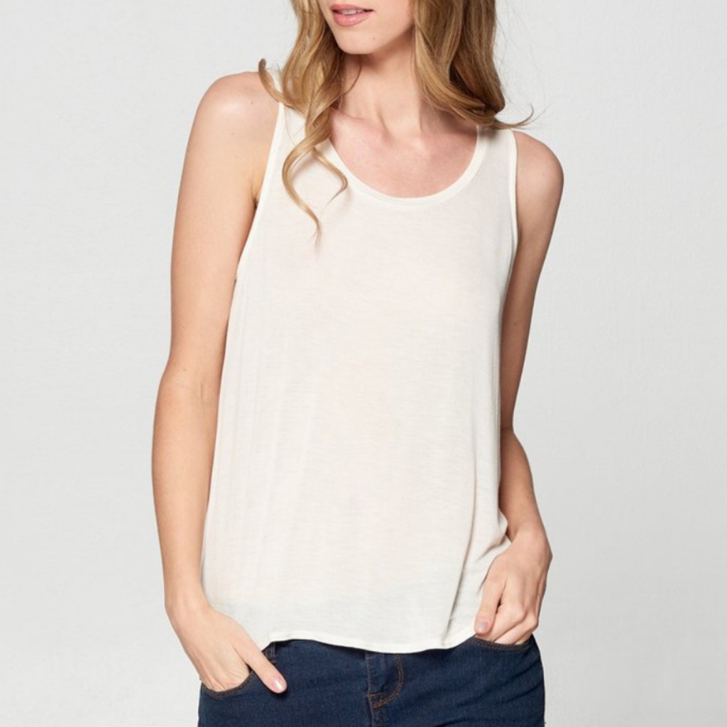 Stone Sheer Basic Tank Top